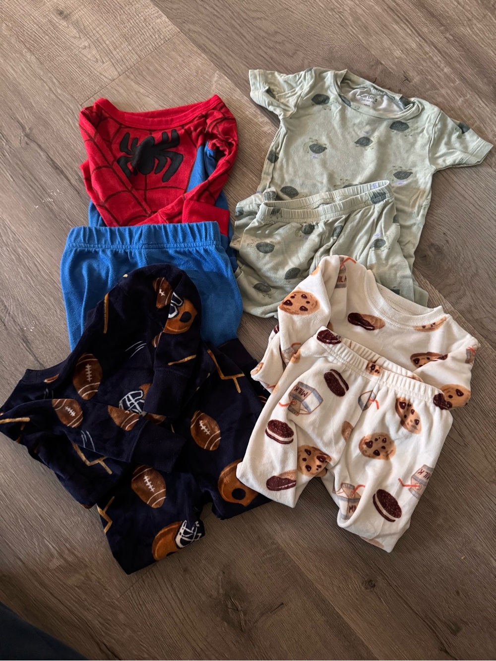 Carters Assorted Kids Two-Piece Pajama Set - Spider-man, Green, Navy, Cream